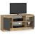 Comoda TV cu 2 usi si o polita, PAL laminat 16 mm, 120x40x55 cm, stejar artisan si gri Household NewTrend
