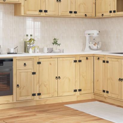 Dulap cu raft cu ușă Miere 80 x 46 x 81,5 cm Lemn de pin masiv GartenMobel Dekor