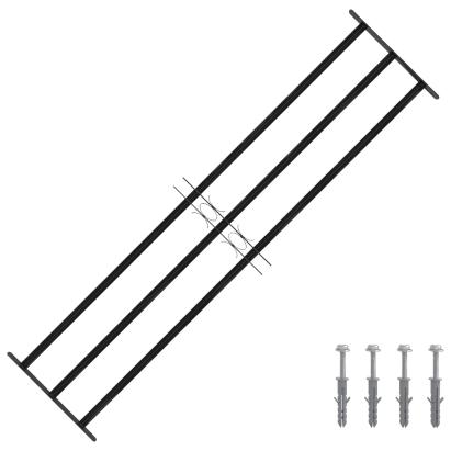 Grilă Fereastră Negru 174 x 45 cm Oțel vopsit electrostatic GartenMobel Dekor