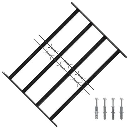 Grilă Fereastră Negru 75.5 x 60 cm Oțel vopsit electrostatic GartenMobel Dekor