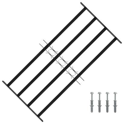 Grilă Fereastră Negru 115 x 60 cm Oțel vopsit electrostatic GartenMobel Dekor