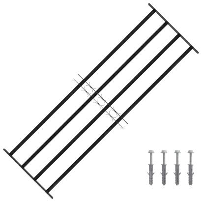 Grilă Fereastră Negru 175 x 60 cm Oțel vopsit electrostatic GartenMobel Dekor