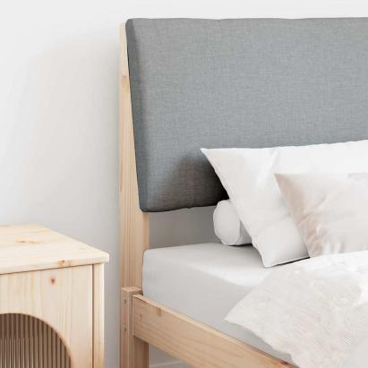 Tăblie tapițată Gri deschis 75 cm Lemn de pin masiv GartenMobel Dekor