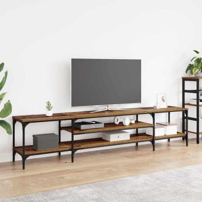 Cabinet TV Lemn Vechi 201 x 35 x 45 cm Lemn Ingineresc și Fier GartenMobel Dekor