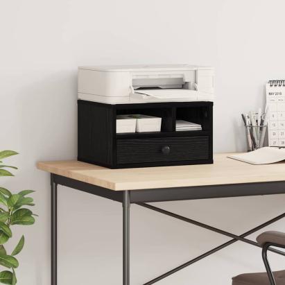 Suport pentru imprimantă cu sertar Stejar Negru 40 x 32 x 24 cm GartenMobel Dekor