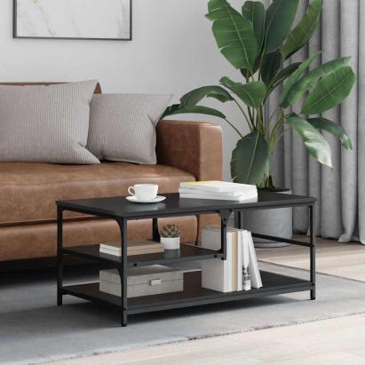 Masă de cafea Stejar Negru 90 x 49 x 40 cm Lemn compozit GartenMobel Dekor