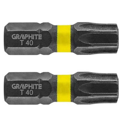 Set biti de impact TX40X25mm 1/4" 2buc. GRAPHITE 56H517 HardWork ToolsRange