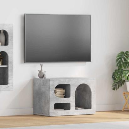 Cabinet TV Gri din beton 60 x 35 x 40 cm Lemn compozit GartenMobel Dekor