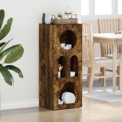 Bufet Stejar fumuriu 40 x 35 x 100.5 cm Lemn compozit GartenMobel Dekor