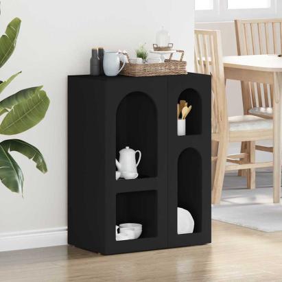 Bufet Negru 59 x 35 x 80.5 cm Lemn compozit GartenMobel Dekor