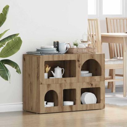 Bufet Stejar Artizanal 80.5 x 35 x 59 cm Lemn compozit GartenMobel Dekor