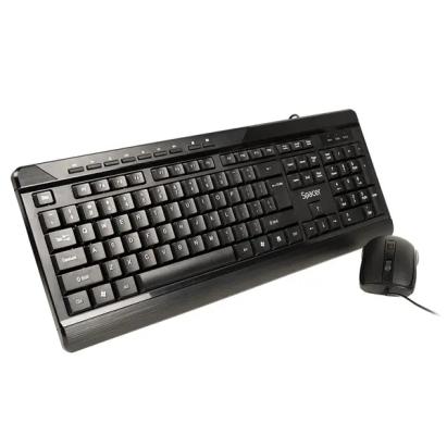 Kit tastatura wired Spacer SPOK-WD-02 USB cu Mouse Negru NewTechnology Media