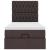 Pat otoman cu saltea și LED-uri, maro închis, 90x200 cm, textil GartenMobel Dekor