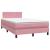 Pat box spring cu saltea, roz, 120x220 cm, catifea GartenMobel Dekor