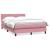 Pat box spring cu saltea, roz, 160x220 cm, catifea GartenMobel Dekor