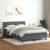 Pat box spring cu saltea, gri închis, 140x220 cm, catifea GartenMobel Dekor