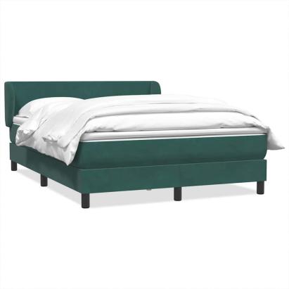 Pat box spring cu saltea, verde închis, 160x220 cm, catifea GartenMobel Dekor