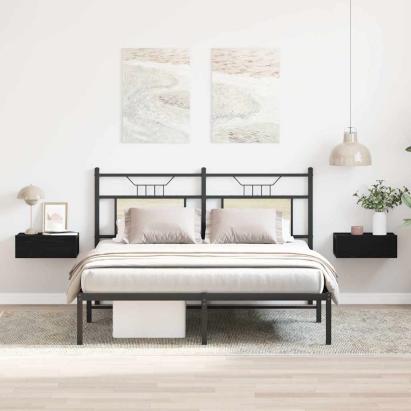 Noptiere plutitoare 2 buc. stejar negru 40x32x15 cm lemn stratificat GartenMobel Dekor