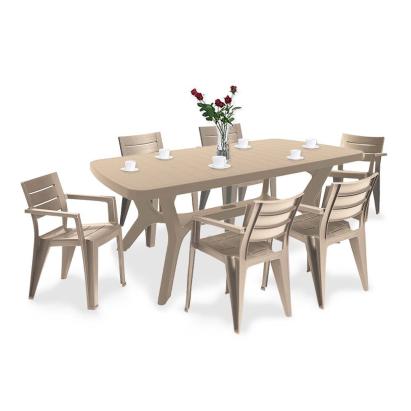 Curver Set mobilier de grădină Juliemore 6+1, culoare cappuccino Mobalis Homvera