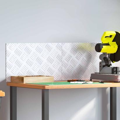 Plăci cu tablouri 2 pcs Argintiu 50 x 30 cm Aluminiu GartenMobel Dekor