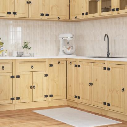 Dulap cu raft cu ușă Miere 60 x 32 x 40 cm Lemn de pin masiv GartenMobel Dekor