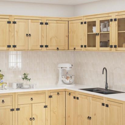 Dulap cu raft cu ușă Miere 80 x 80 x 60 cm Lemn de pin masiv GartenMobel Dekor