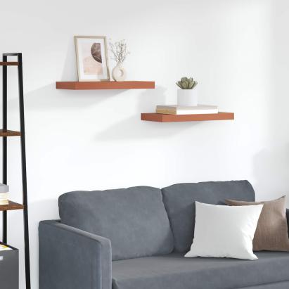 Raft de perete 2 pcs Roșu 50 x 23 x 4 cm Lemn compozit GartenMobel Dekor