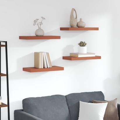 Raft de perete 4 pcs Roșu 50 x 23 x 4 cm Lemn compozit GartenMobel Dekor