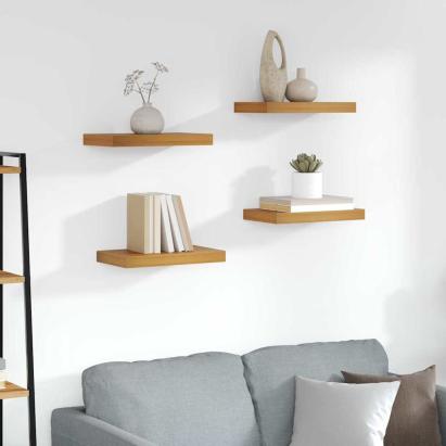 Raft de perete 4 pcs Maro 40 x 23,5 x 4 cm Lemn compozit GartenMobel Dekor