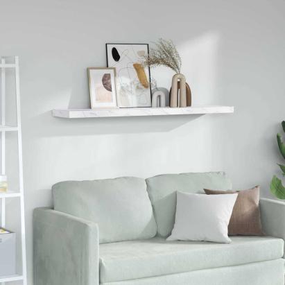 Raft de perete Marmură albă 120 x 23,5 x 4 cm Lemn compozit GartenMobel Dekor