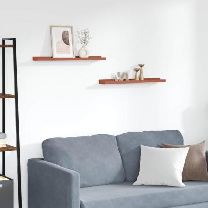 Raft de perete cu raft 2 pcs Roșu 60 x 9 x 3 cm Lemn compozit GartenMobel Dekor