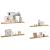 Raft de perete cu raft 4 pcs Bej 100 x 9 x 3 cm Lemn compozit GartenMobel Dekor