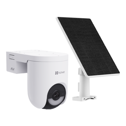 Camera IP Wi-Fi6 & 4G PT + Panou solar 5W, 2K+, baterie 5.200 mAh, Audio, IR+WL 15m, Alarma - Ezviz CS-HB8c-4G-KIT SafetyGuard Surveillance