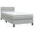 Pat box spring cu saltea, gri deschis, 90x220 cm, catifea GartenMobel Dekor