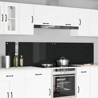 Spate de bucătărie 2 pcs Negru 110 x 50 cm sticlă securizată GartenMobel Dekor