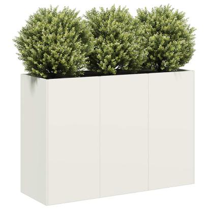 Jardinier alb 120x40x80 cm Oțel laminat la rece GartenMobel Dekor
