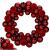 Coronita decorativa cu globuri rotunde, 55 bucati, plastic, 2.5–4.5 cm, rosu Household NewTrend