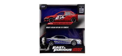 JADA FAST AND FURIOUS SET 2 MASINUTE METALICE MITSUBISHI LANCER EVOLUTION IX SI BRIANS NISSAN SKYLINE GT R SCARA 1 LA 32 SuperHeroes ToysZone