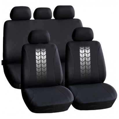 Set huse scaun auto ieftine, Universale 9 piese, model TIRE TRACKS FAVLine Selection