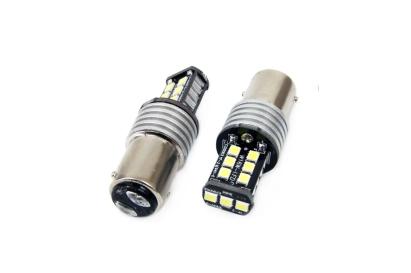 Set becuri auto cu LED CANBUS compatibil P21/5W BA15D 15 SMD 7.5W Alb 12/24V, destinat competitiilor auto sau off-road FAVLine Selection