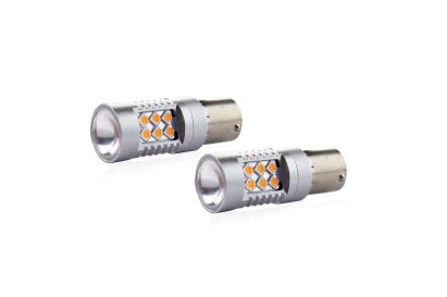Set becuri auto cu LED CANBUS compatibil P21W BA15S 24 SMD 6.2W Orange 12/24V, destinat competitiilor auto sau off-road FAVLine Selection