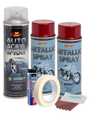 Kit complet reparatie si vopsire jante culoare Rosu Burgundy Metalizat, V2 FAVLine Selection