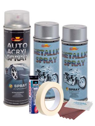 Kit complet reparatie si vopsire jante culoare Argintiu Metalizat, V2 FAVLine Selection