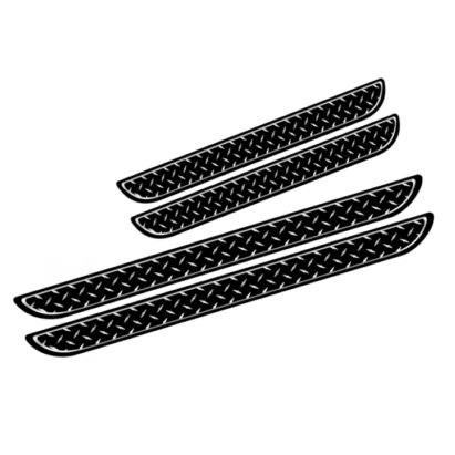 Set 4 bucati protectie praguri universale culoare neagra si crom diamond FAVLine Selection