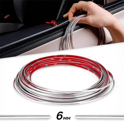 Rola Ornament autoadeziv, 6mm x 15m, culoare Crom SILVER FAVLine Selection