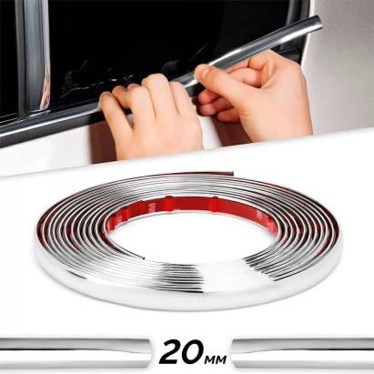 Rola Ornament autoadeziv, 20mm x 15m, culoare Crom SILVER FAVLine Selection