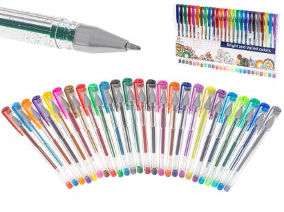 Set 25 piese, Pixuri cu gel multicolor cu sclipici (glitter) FAVLine Selection
