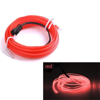 Fir Neon Auto "EL Wire" culoare Rosie, lungime 2M, alimentare 12V, droser inclus FAVLine Selection