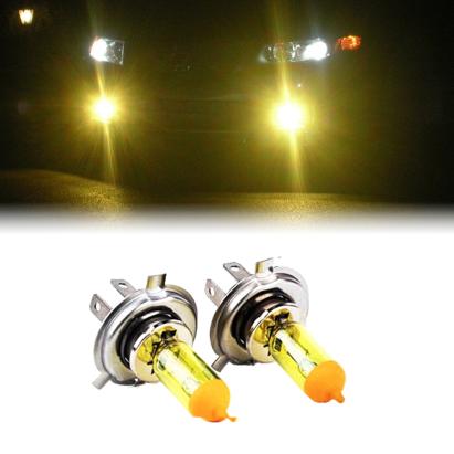 Set 2 becuri H4 (P43) pentru proiectoare de ceata, culoare galbena, 12V, 55W FAVLine Selection