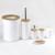 Set Elegant pentru baie format din 6 piese, ABS + lemn, culoare alb/maro FAVLine Selection
